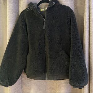 Zella shearling zip up jacket size Medium
